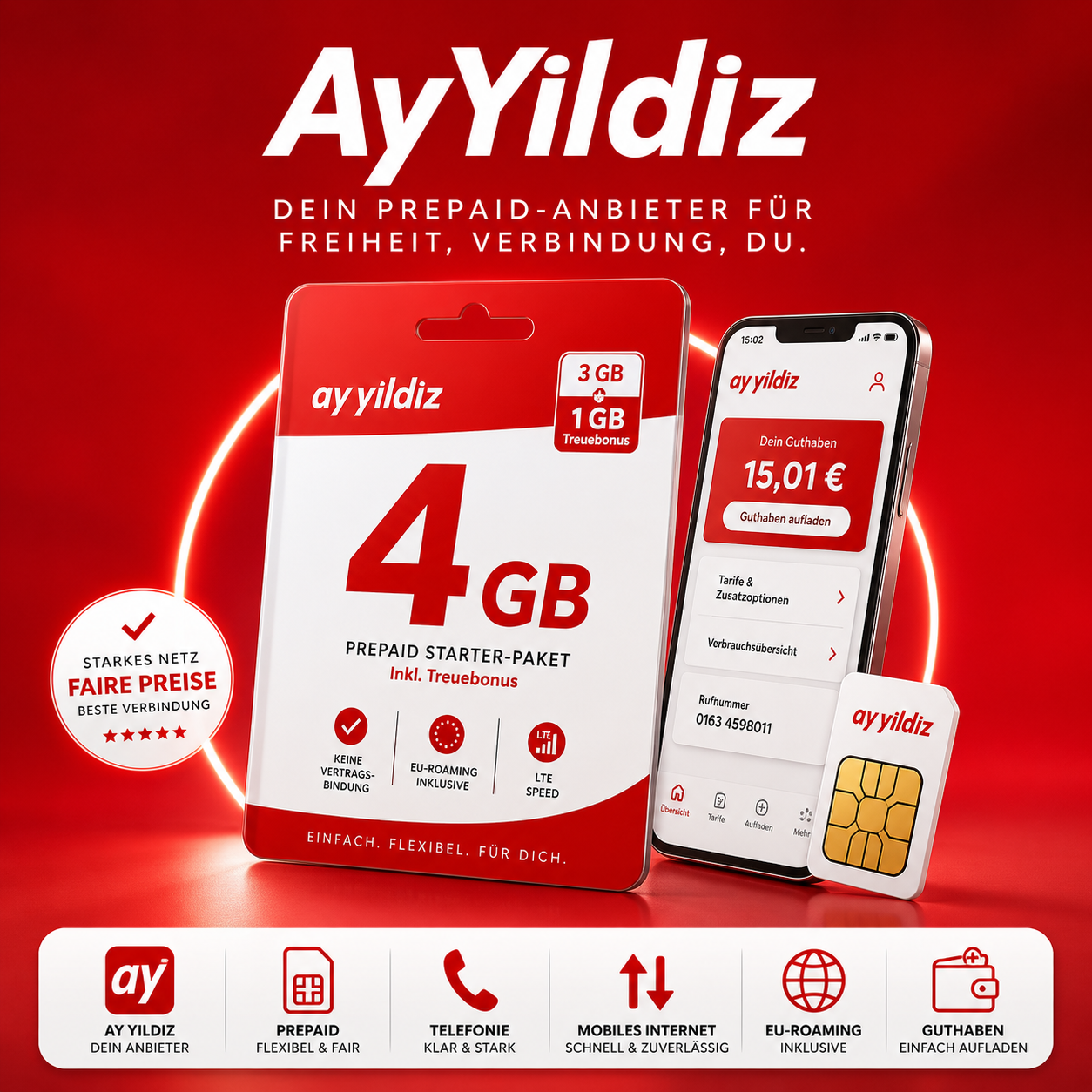 AyYildiz Aufladekarte (Guthaben)