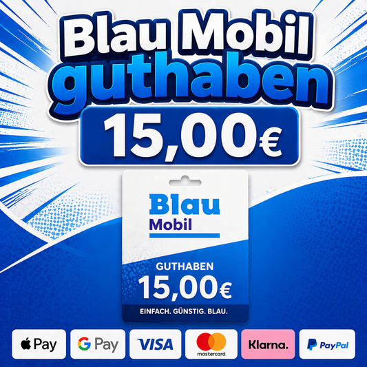 Blau Mobil PrePaid Guthaben 15€