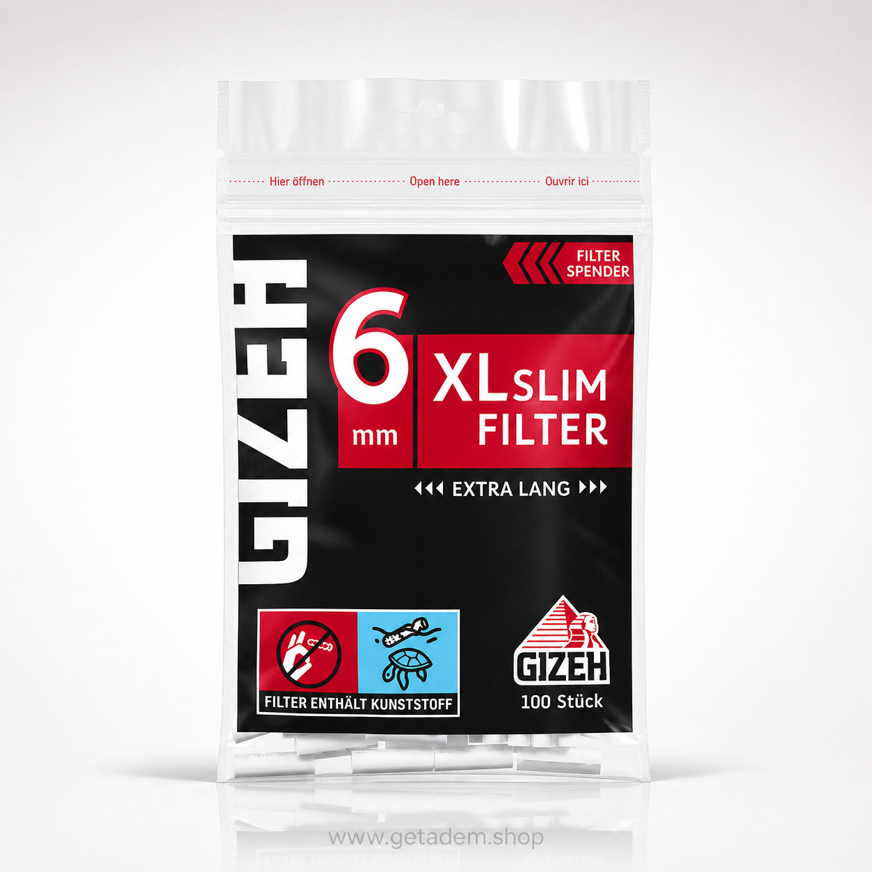 GIZEH BLACK® XL Slim Filter 6mm (schwarz) 1VE