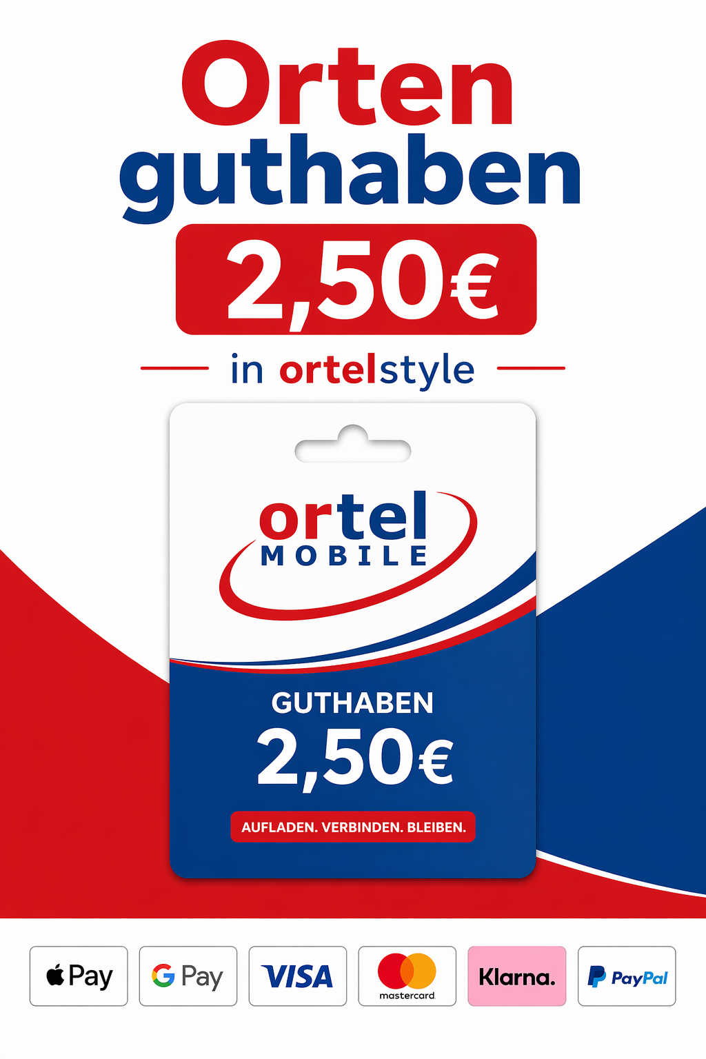 OrtelMobile Guthaben 2,50€
