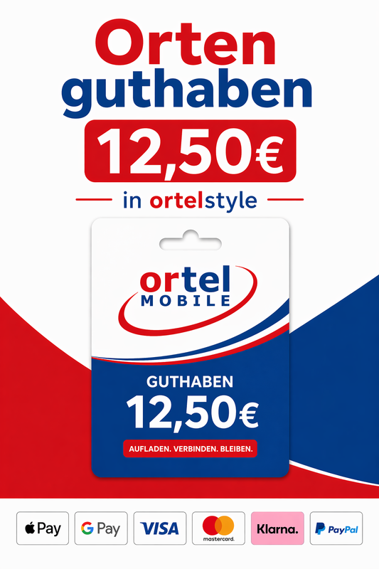 OrtelMobile Guthaben 12,50€