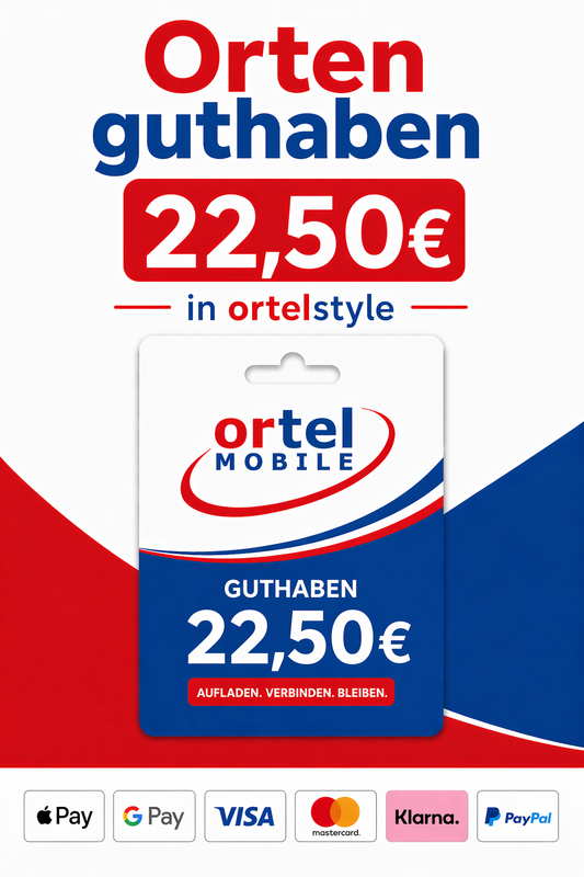 OrtelMobile Guthaben 22,50€